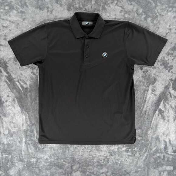 BMW Polo Shirt Mens M Black Embroidered Logo Car Dealership Staff Uniform - Picture 1 of 6